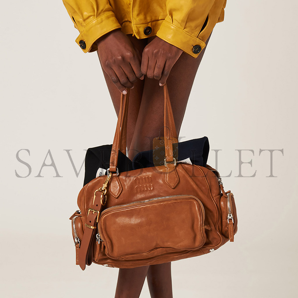 MIU MIU NAPPA LEATHER TOP-HANDLE BAG 5BB159 (32*22*14cm) MIU MIU NAPPA LEATHER TOP-HANDLE BAG 5BB159 (32*22*14cm)